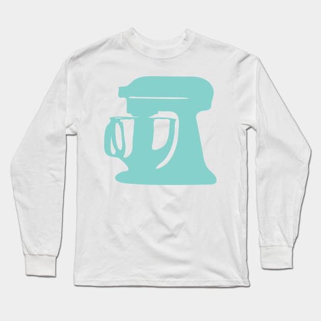 In The Kitchen — Turquoise Long Sleeve T-Shirt by DenAlex